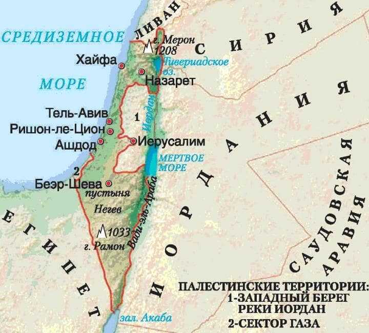 Израиль карта
