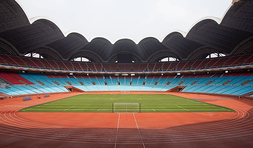 Интерьер стадиона «Рунградо 1 мая» в Пхеньяне