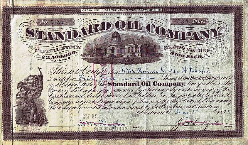 Акция Standard Oil Company, выпущенная 1 мая 1878 г.